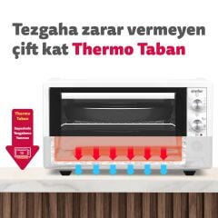 Simfer 4502 Turbo Beyaz Midi/Mini Fırın, 1400W, 45 Litre