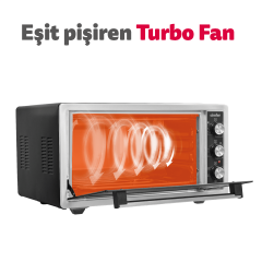 Simfer 4503 İnox Turbo Midi/Mini Fırın, 1400W, 45 Litre