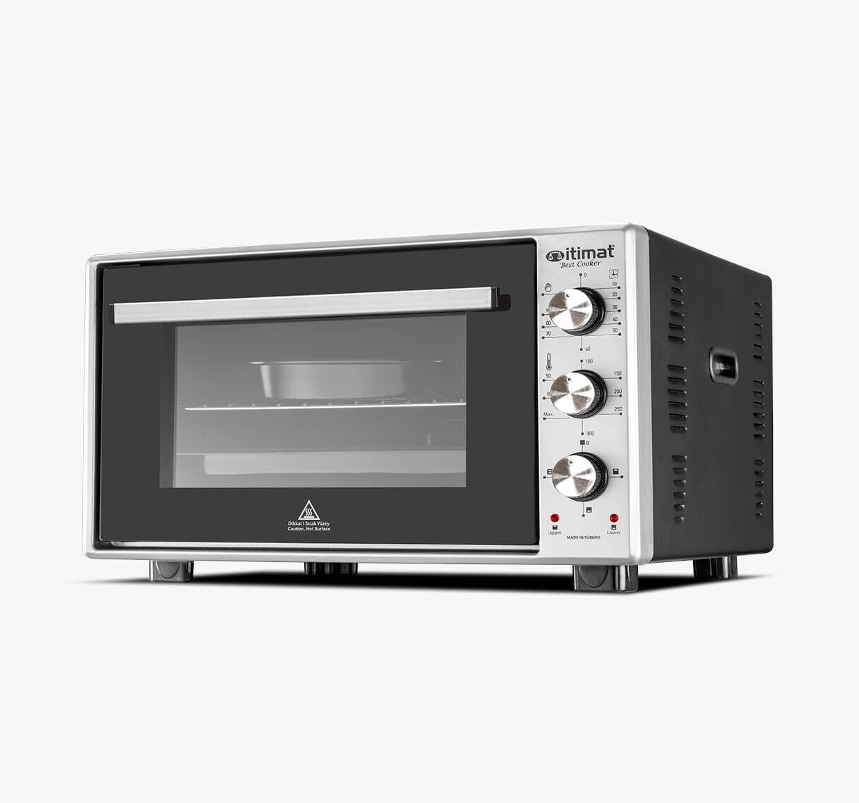 8022 Çift Camlı Köşeli Fırın 50lt Inox