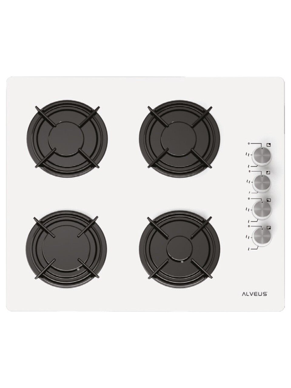 Alveus Gls 640 Beyaz Set Üstü  Cam Ocak