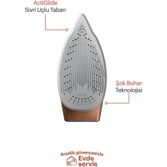 GRUNDIG SI 8050 Buharlı Ütü Siyah Kahverengi